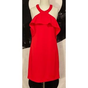 Trina Turk SIZE6 Red Halter Ruffle Mini Dress